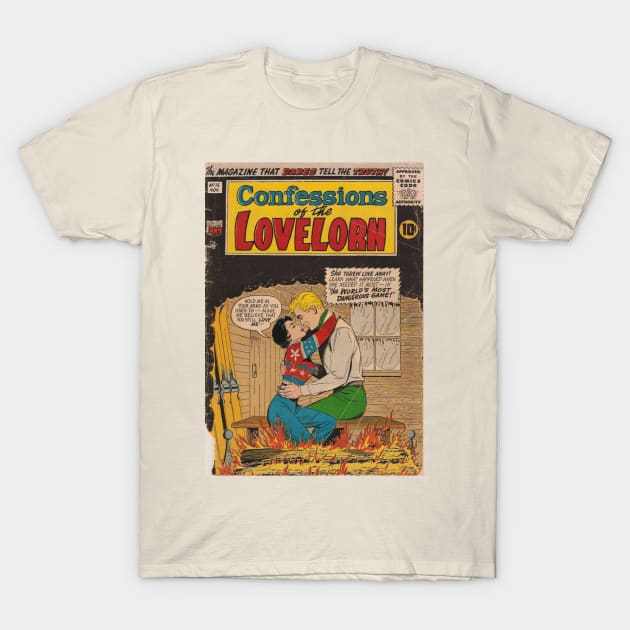 Vintage Confessions of the Lovelorn Cover T-Shirt by Slightly Unhinged